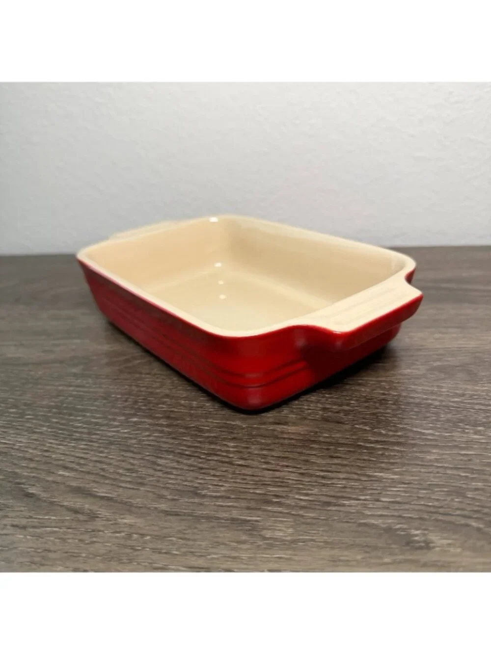 Le Creuset Stoneware Rectangle Baking Casserole Dish Pan Red Small 7x5